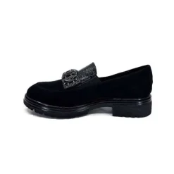 Ivoire0130a Ivoire 8B4914 Daim Noir*Femme Mocassins