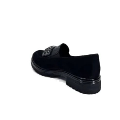 Ivoire0130a Ivoire 8B4914 Daim Noir*Femme Mocassins