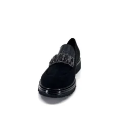 Ivoire0130a Ivoire 8B4914 Daim Noir*Femme Mocassins