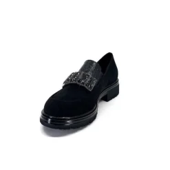 Ivoire0130a Ivoire 8B4914 Daim Noir*Femme Mocassins