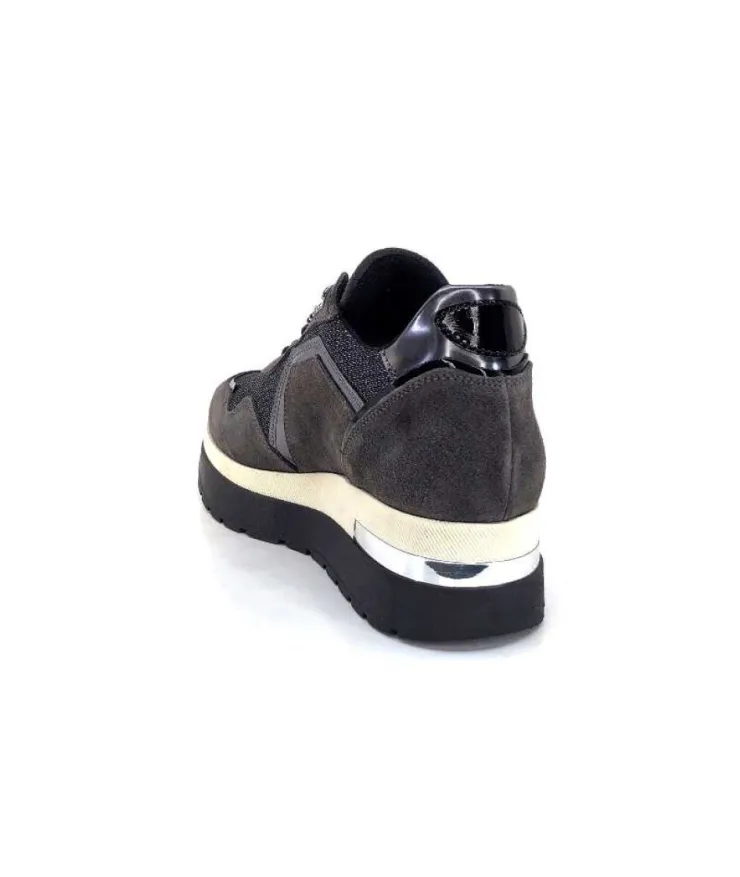Ivoire0130a Ivoire 9B4425 Daim Piombo*Femme Baskets