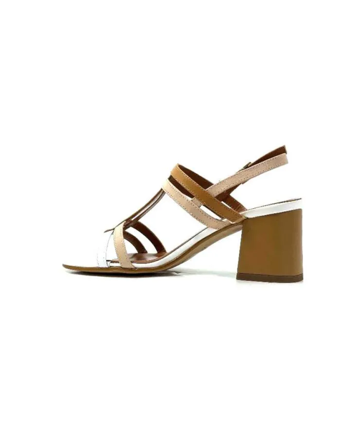 Ivoire0334 Ivoire B621 F Romagna Cuir Blanc Beige*Femme Sandales