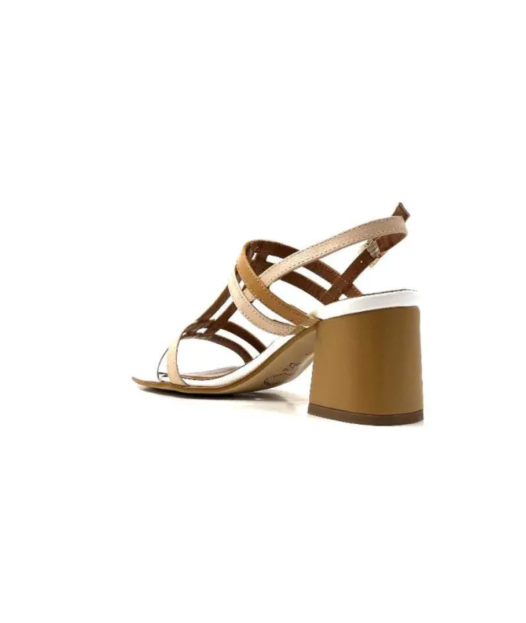 Ivoire0334 Ivoire B621 F Romagna Cuir Blanc Beige*Femme Sandales