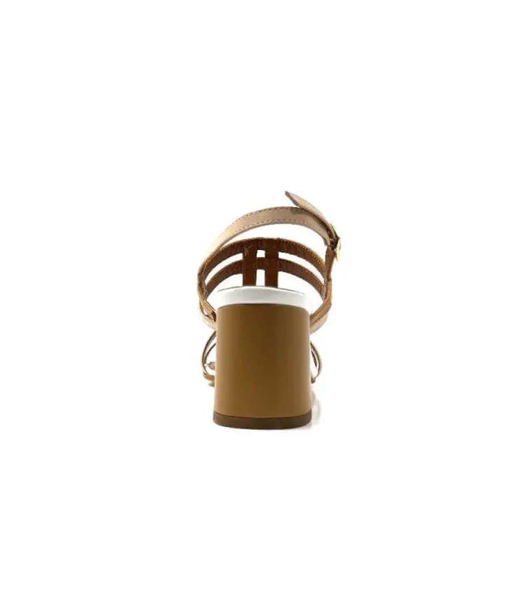Ivoire0334 Ivoire B621 F Romagna Cuir Blanc Beige*Femme Sandales