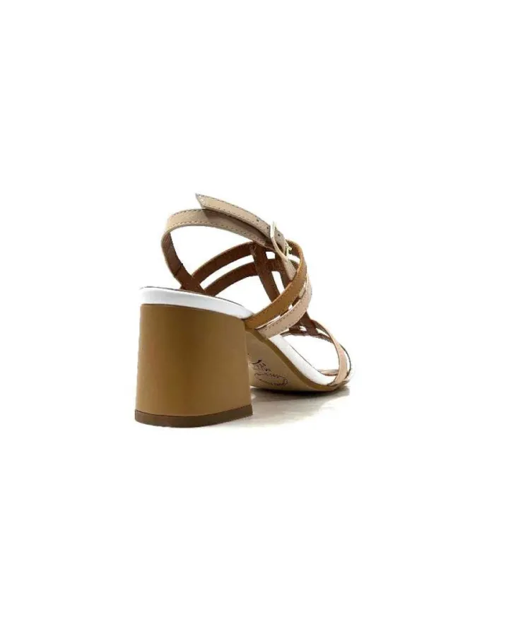 Ivoire0334 Ivoire B621 F Romagna Cuir Blanc Beige*Femme Sandales