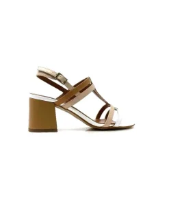 Ivoire0334 Ivoire B621 F Romagna Cuir Blanc Beige*Femme Sandales