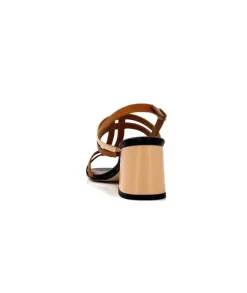 Ivoire0334 Ivoire B621 F Romagna Cuir Noir Cognac Nude*Femme Sandales