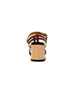 Ivoire0334 Ivoire B621 F Romagna Cuir Noir Cognac Nude*Femme Sandales