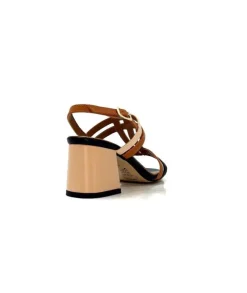 Ivoire0334 Ivoire B621 F Romagna Cuir Noir Cognac Nude*Femme Sandales