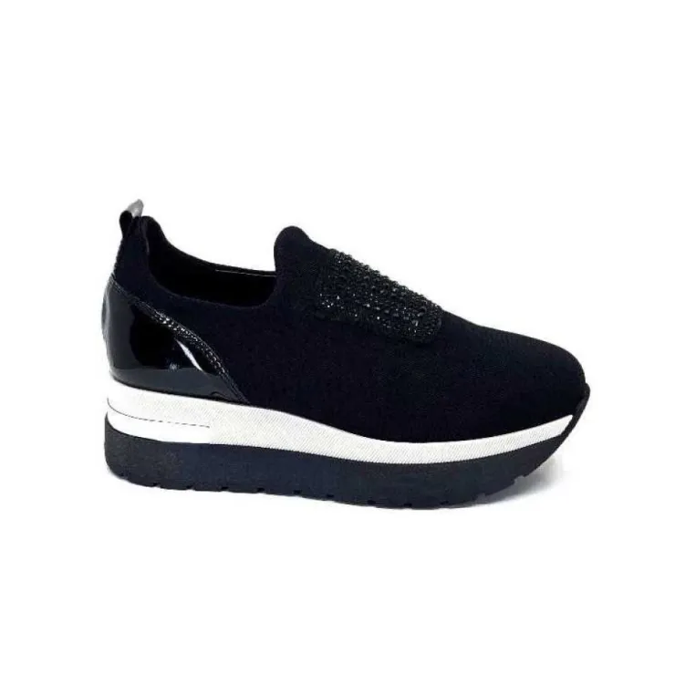 Ivoire0130a Ivoire 9B4373 Iv Textile Noir*Femme Baskets