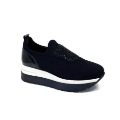 Ivoire0130a Ivoire 9B4373 Iv Textile Noir*Femme Baskets