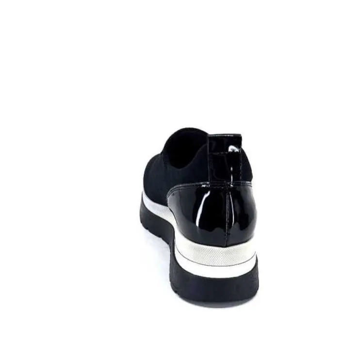 Ivoire0130a Ivoire 9B4373 Iv Textile Noir*Femme Baskets
