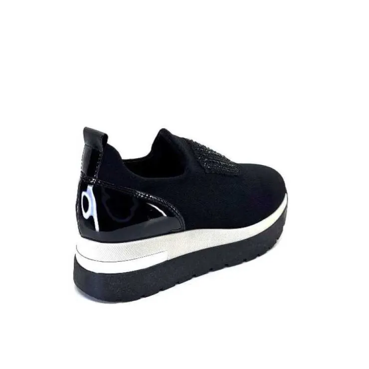 Ivoire0130a Ivoire 9B4373 Iv Textile Noir*Femme Baskets