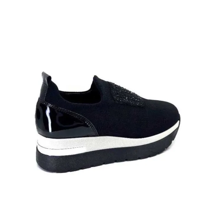 Ivoire0130a Ivoire 9B4373 Iv Textile Noir*Femme Baskets