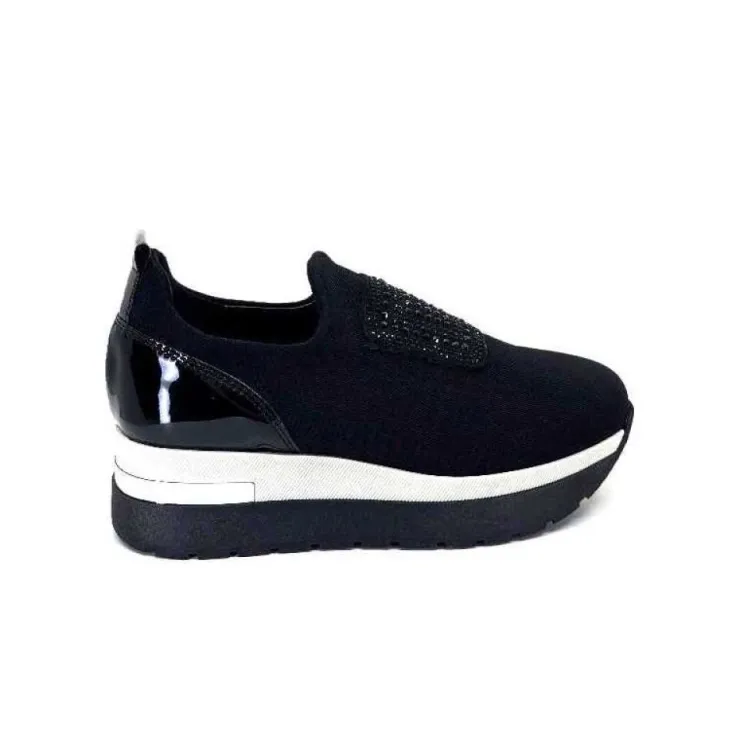Ivoire0130a Ivoire 9B4373 Iv Textile Noir*Femme Baskets