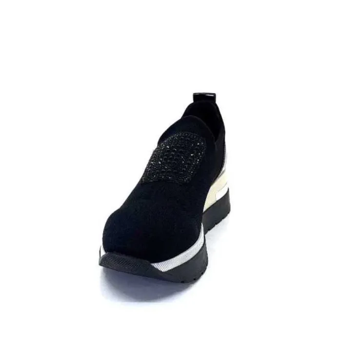Ivoire0130a Ivoire 9B4373 Iv Textile Noir*Femme Baskets