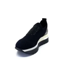 Ivoire0130a Ivoire 9B4373 Iv Textile Noir*Femme Baskets
