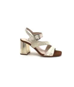 Ivoire0334 Ivoire B773 Mare Cuir Blanc & Dore*Femme Sandales