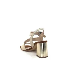 Ivoire0334 Ivoire B773 Mare Cuir Blanc & Dore*Femme Sandales