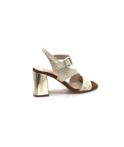 Ivoire0334 Ivoire B773 Mare Cuir Blanc & Dore*Femme Sandales