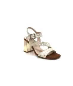 Ivoire0334 Ivoire B773 Mare Cuir Blanc & Dore*Femme Sandales