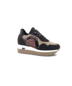Ivoire0130a Ivoire 9B4425 Textile Et Daim Marron*Femme Baskets