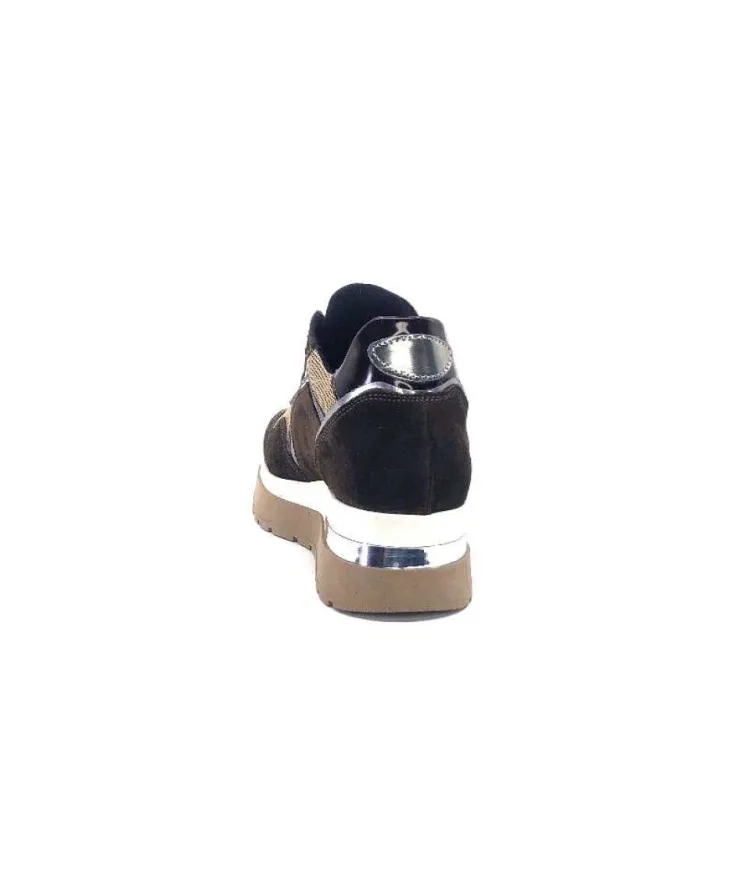 Ivoire0130a Ivoire 9B4425 Textile Et Daim Marron*Femme Baskets