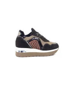 Ivoire0130a Ivoire 9B4425 Textile Et Daim Marron*Femme Baskets