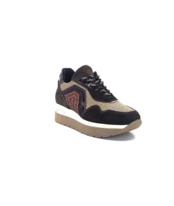 Ivoire0130a Ivoire 9B4425 Textile Et Daim Marron*Femme Baskets