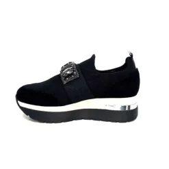 Ivoire0130a Ivoire 9B4814 Textile Noir*Femme Baskets