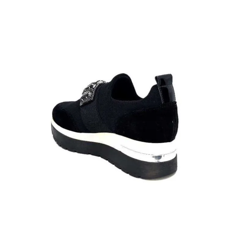 Ivoire0130a Ivoire 9B4814 Textile Noir*Femme Baskets