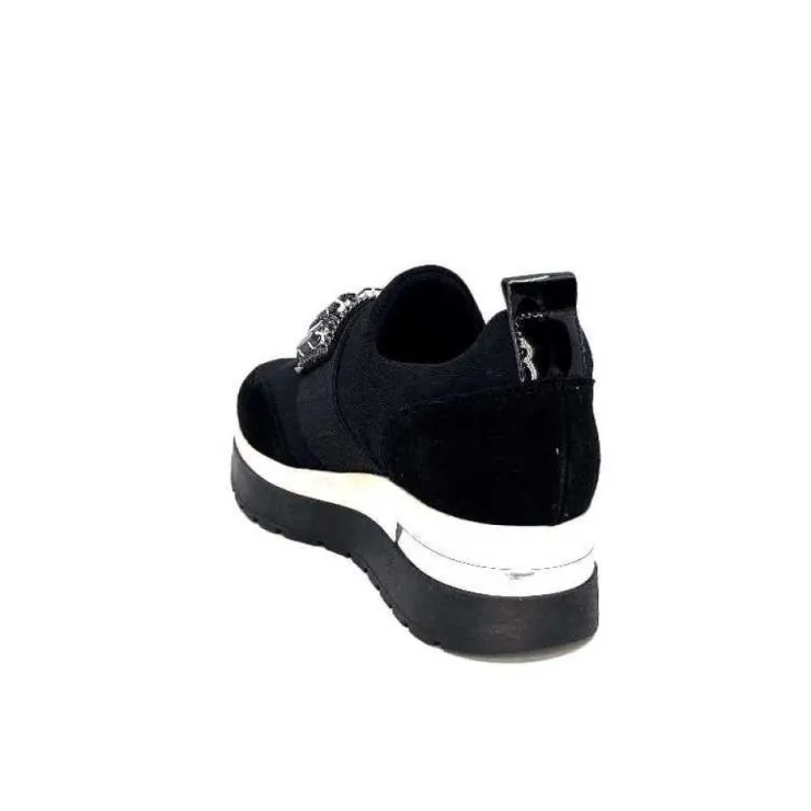 Ivoire0130a Ivoire 9B4814 Textile Noir*Femme Baskets