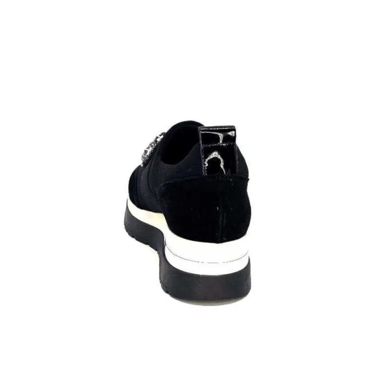 Ivoire0130a Ivoire 9B4814 Textile Noir*Femme Baskets