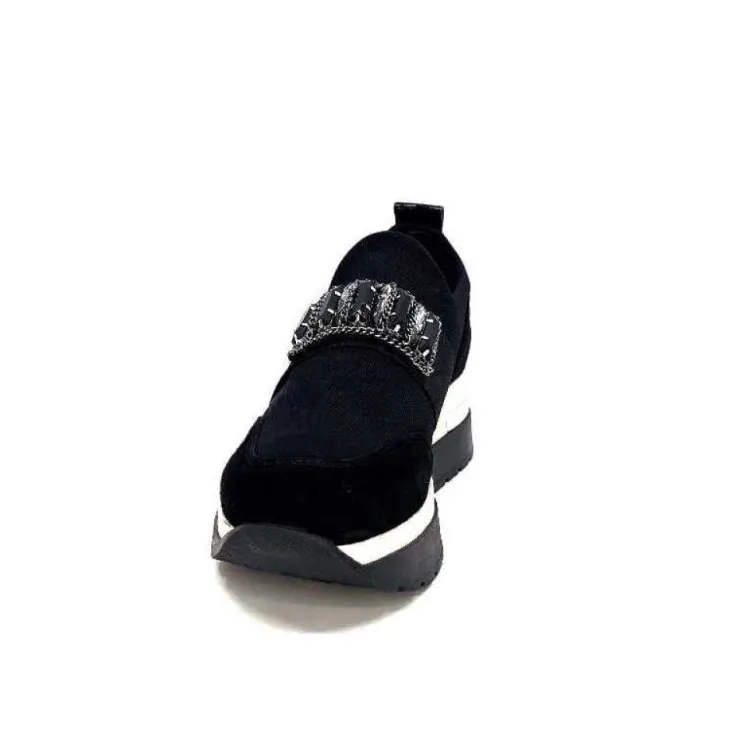 Ivoire0130a Ivoire 9B4814 Textile Noir*Femme Baskets