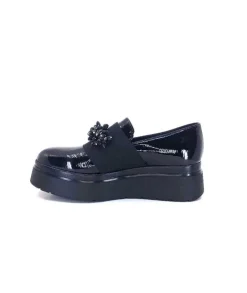 Ivoire0130a Ivoire 2C4386 Cuir Vernis Noir*Femme Mocassins