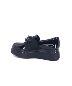 Ivoire0130a Ivoire 2C4386 Cuir Vernis Noir*Femme Mocassins