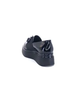 Ivoire0130a Ivoire 2C4386 Cuir Vernis Noir*Femme Mocassins