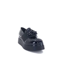 Ivoire0130a Ivoire 2C4386 Cuir Vernis Noir*Femme Mocassins
