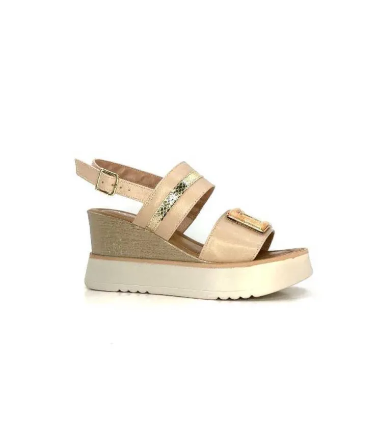 Ivoire0130a Ivoire 7C 4670Pe Cuir Beige*Femme Plateformes