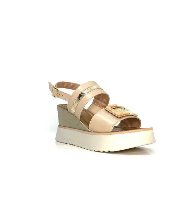 Ivoire0130a Ivoire 7C 4670Pe Cuir Beige*Femme Plateformes