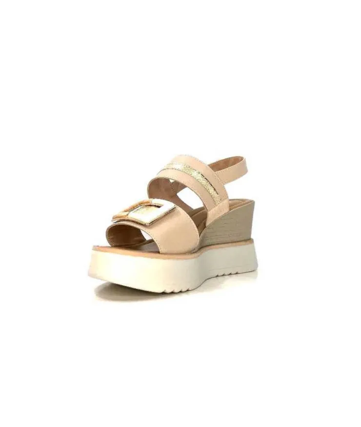 Ivoire0130a Ivoire 7C 4670Pe Cuir Beige*Femme Plateformes