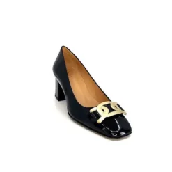 Ivoire0347b Ivoire Ch732 Cuir Vernis Noir*Femme Escarpins