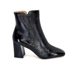 Ivoire0347b Ivoire Ch6556 Cuir Vernis Noir*Femme Bottines