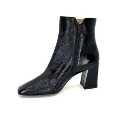 Ivoire0347b Ivoire Ch6556 Cuir Vernis Noir*Femme Bottines