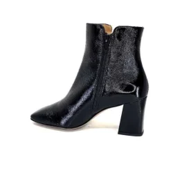 Ivoire0347b Ivoire Ch6556 Cuir Vernis Noir*Femme Bottines