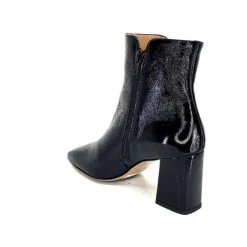 Ivoire0347b Ivoire Ch6556 Cuir Vernis Noir*Femme Bottines