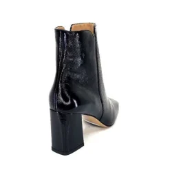 Ivoire0347b Ivoire Ch6556 Cuir Vernis Noir*Femme Bottines