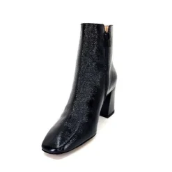 Ivoire0347b Ivoire Ch6556 Cuir Vernis Noir*Femme Bottines