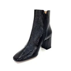 Ivoire0347b Ivoire Ch6556 Cuir Vernis Noir*Femme Bottines