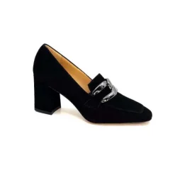 Ivoire0347b Ivoire Ch658 Daim Noir*Femme Escarpins